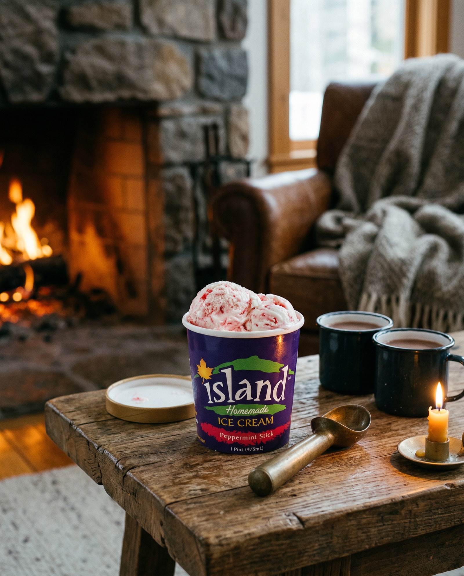 Island Homemade Ice Cream, fireside lifestyle