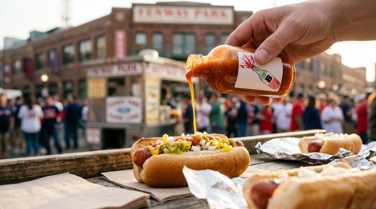 Benito's Hot Sauce lifestyle scene at Fenway Park