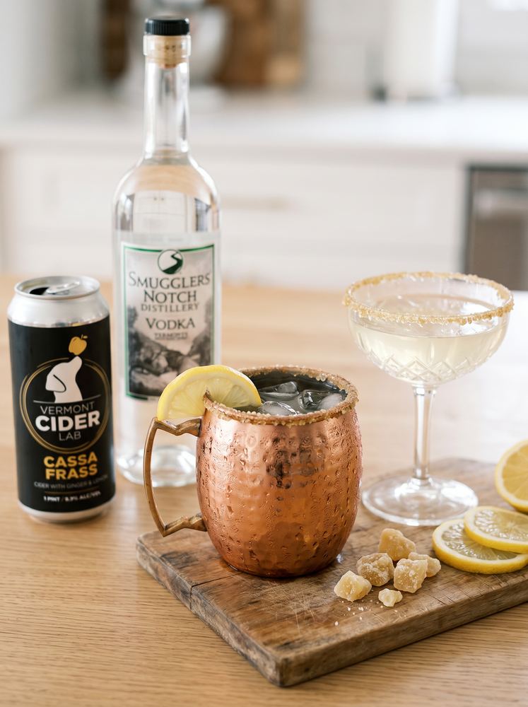 Vermont Cider Lab Cassa Frass ginger cocktail mule with Smugglers' Notch vodka