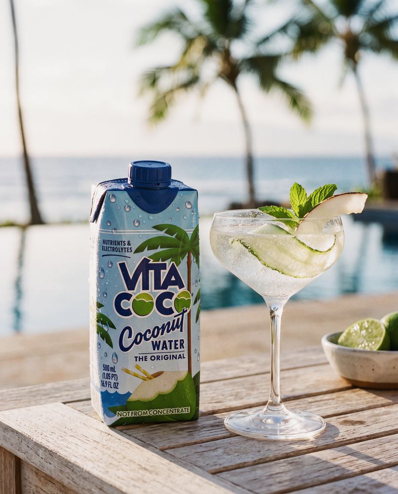 Vita Coco coconut water lime mint spritz cocktail poolside