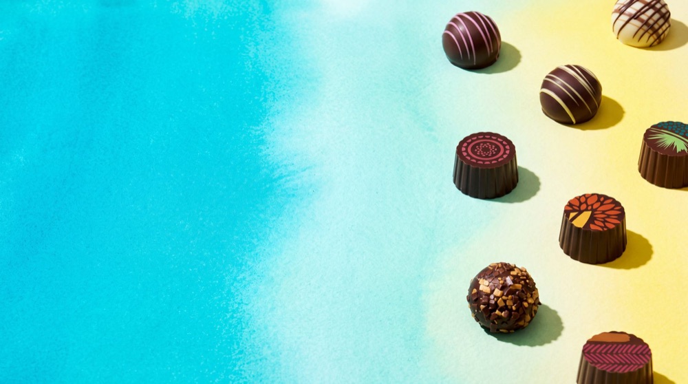 Birnn Chocolates homepage hero band, alternate composition
