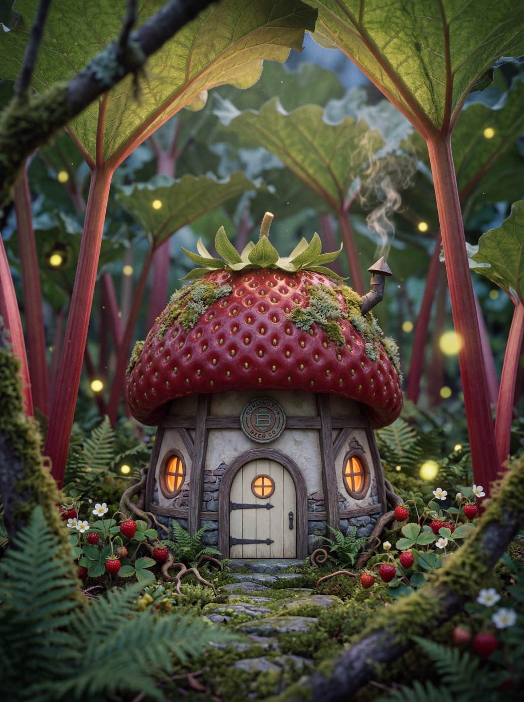 Burlington Beer Co. Firefly Forest strawberry cottage in the woods