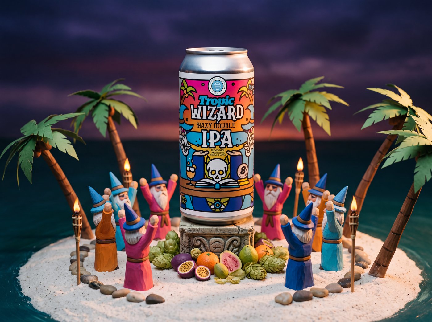 Burlington Beer Co. Tropic Wizard Hazy Double IPA island wizard council diorama