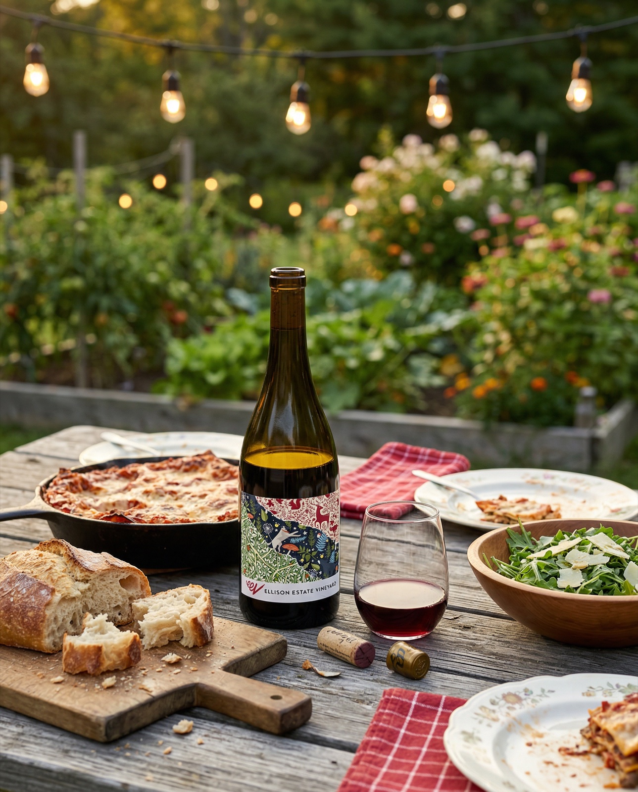 Ellison Estate Vineyard garden dinner party editorial