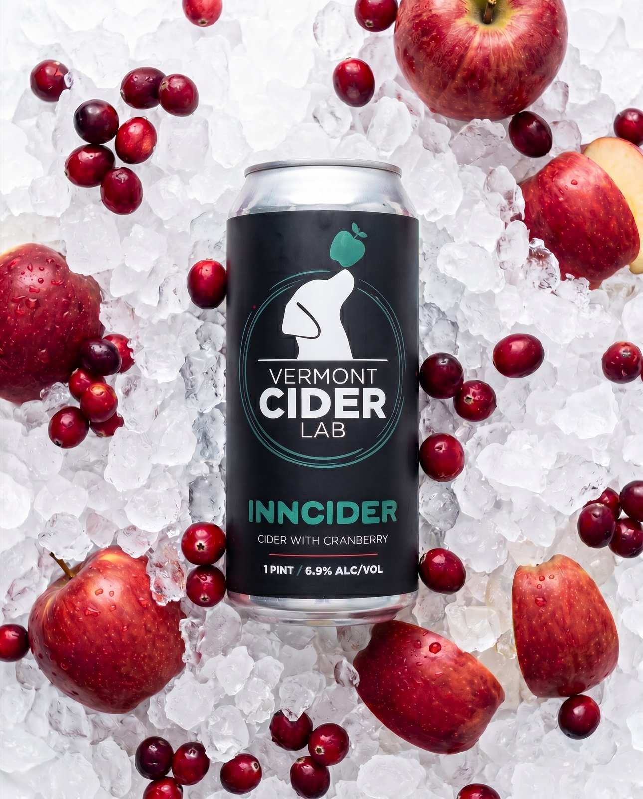 Vermont Cider Lab InnCider cranberry cider on ice with fresh fruit