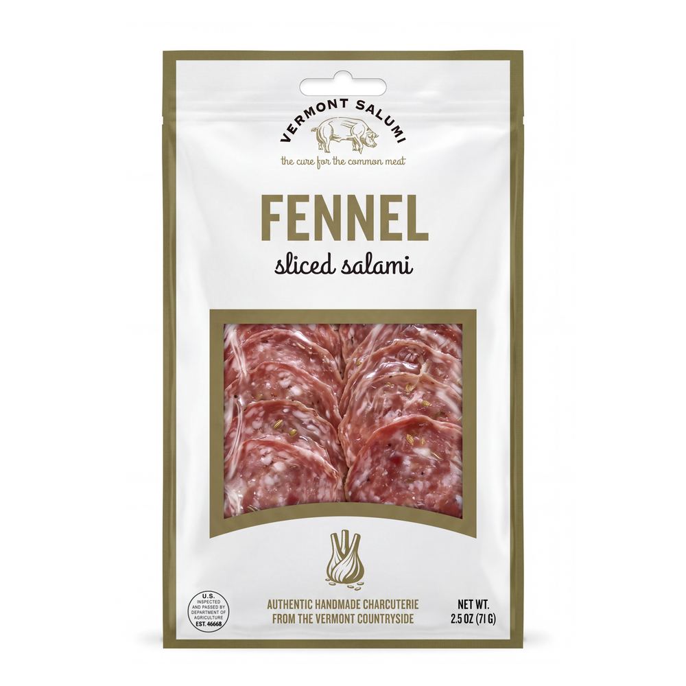 Vermont Salumi Fennel sliced salami, FreshDirect e-commerce packaging
